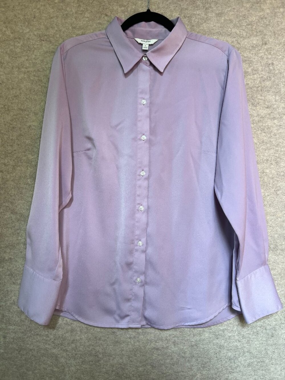 Banana Republic Lavender Button-Up, Satin-Feel, Women's Size L